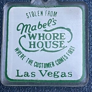 Vintage Mabel's Wh$re House Las Vegas Keychain